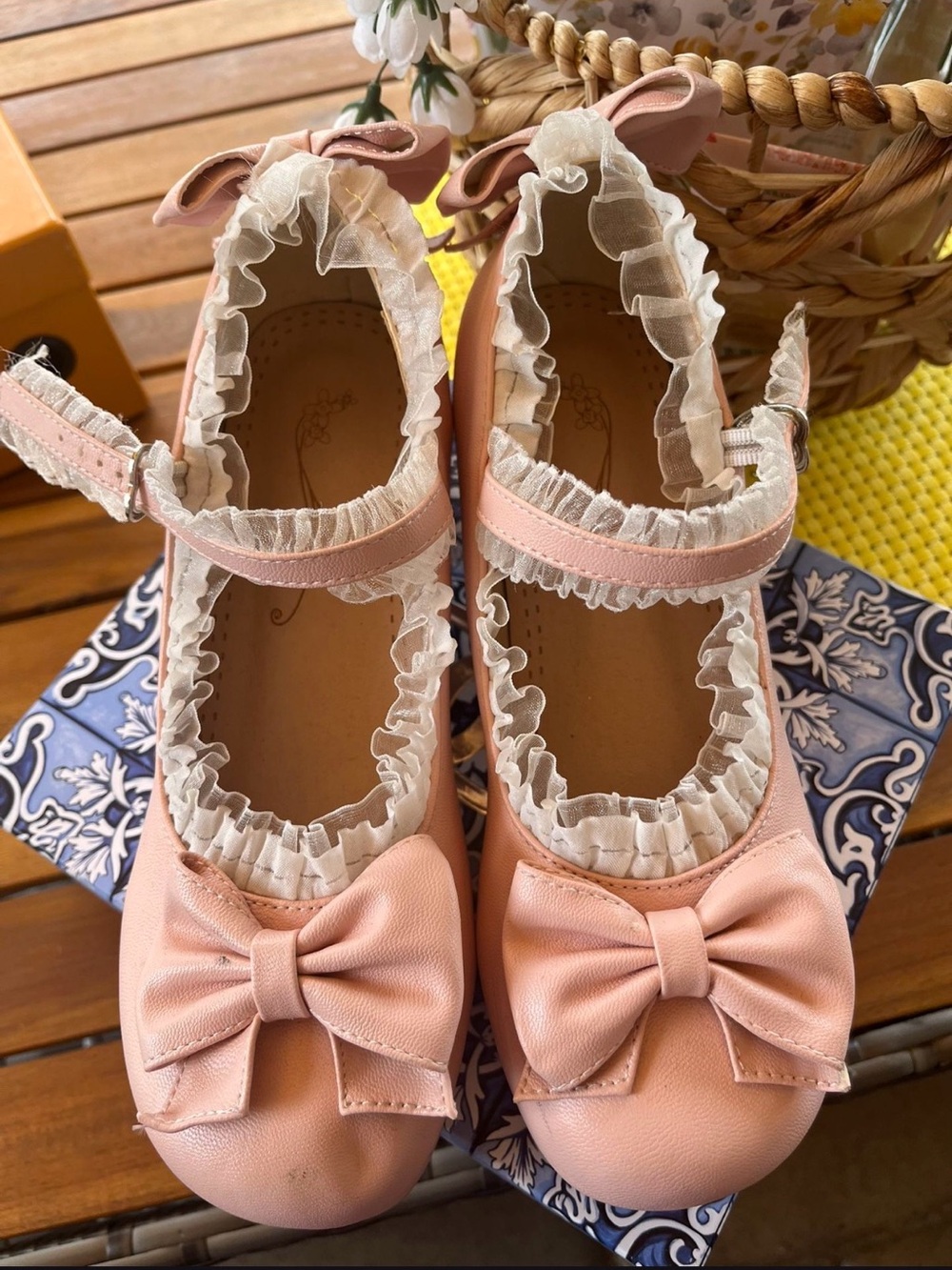 Mary Jane Shoes with Ruffle Trim
